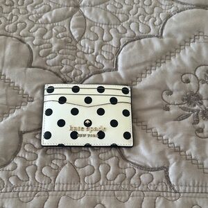 Kate Spade Black and White Polka Dot Card Holder